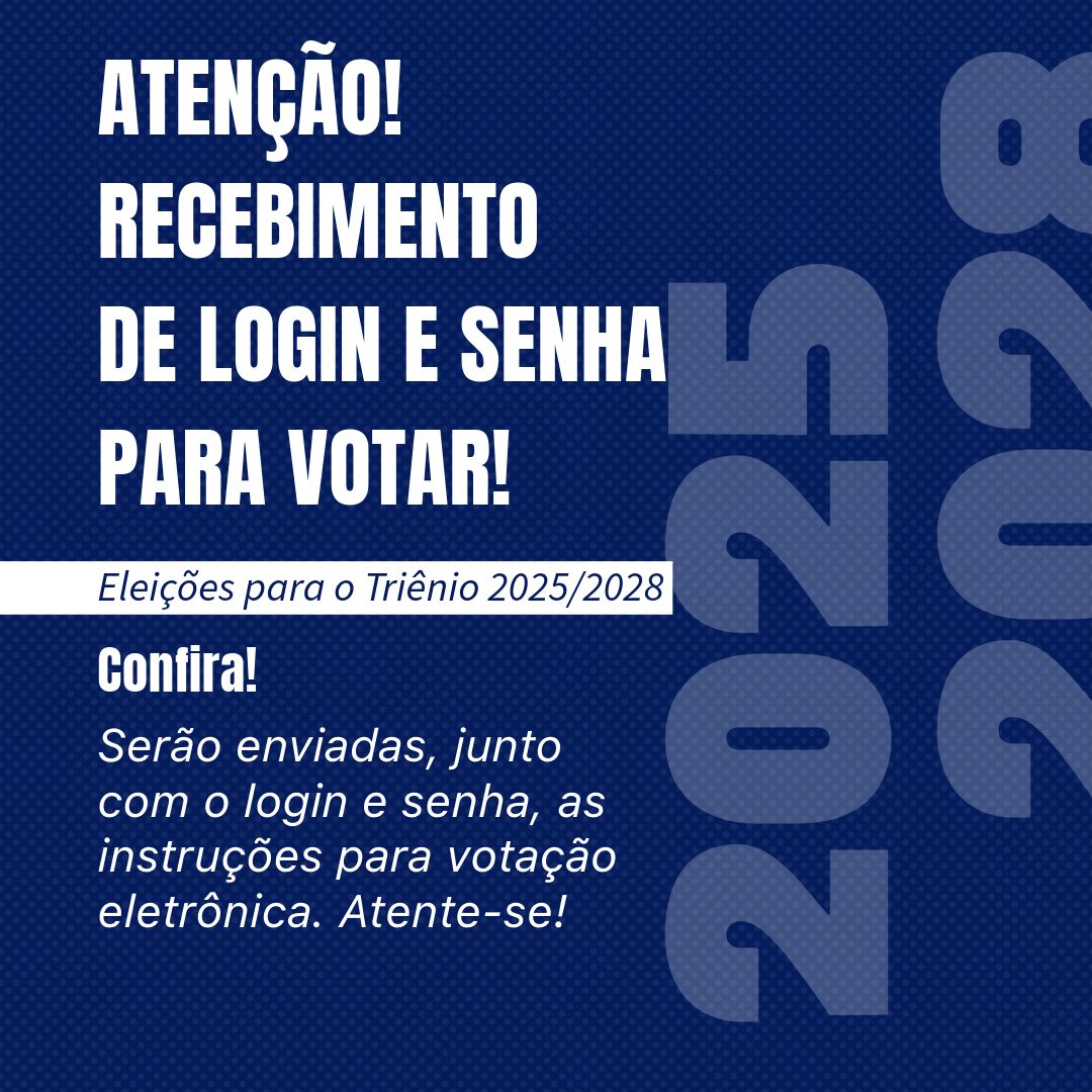 📣 Recebimento de login e senha para votar: 