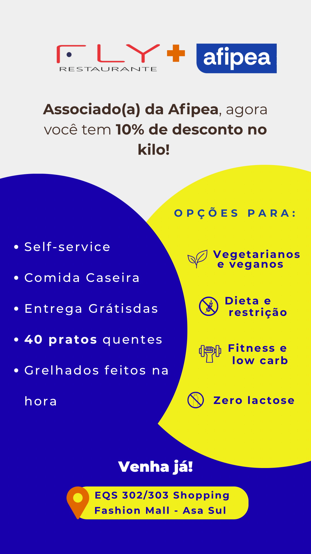 ☀️🍽️ Afipea fecha parceria com Fly Restaurante