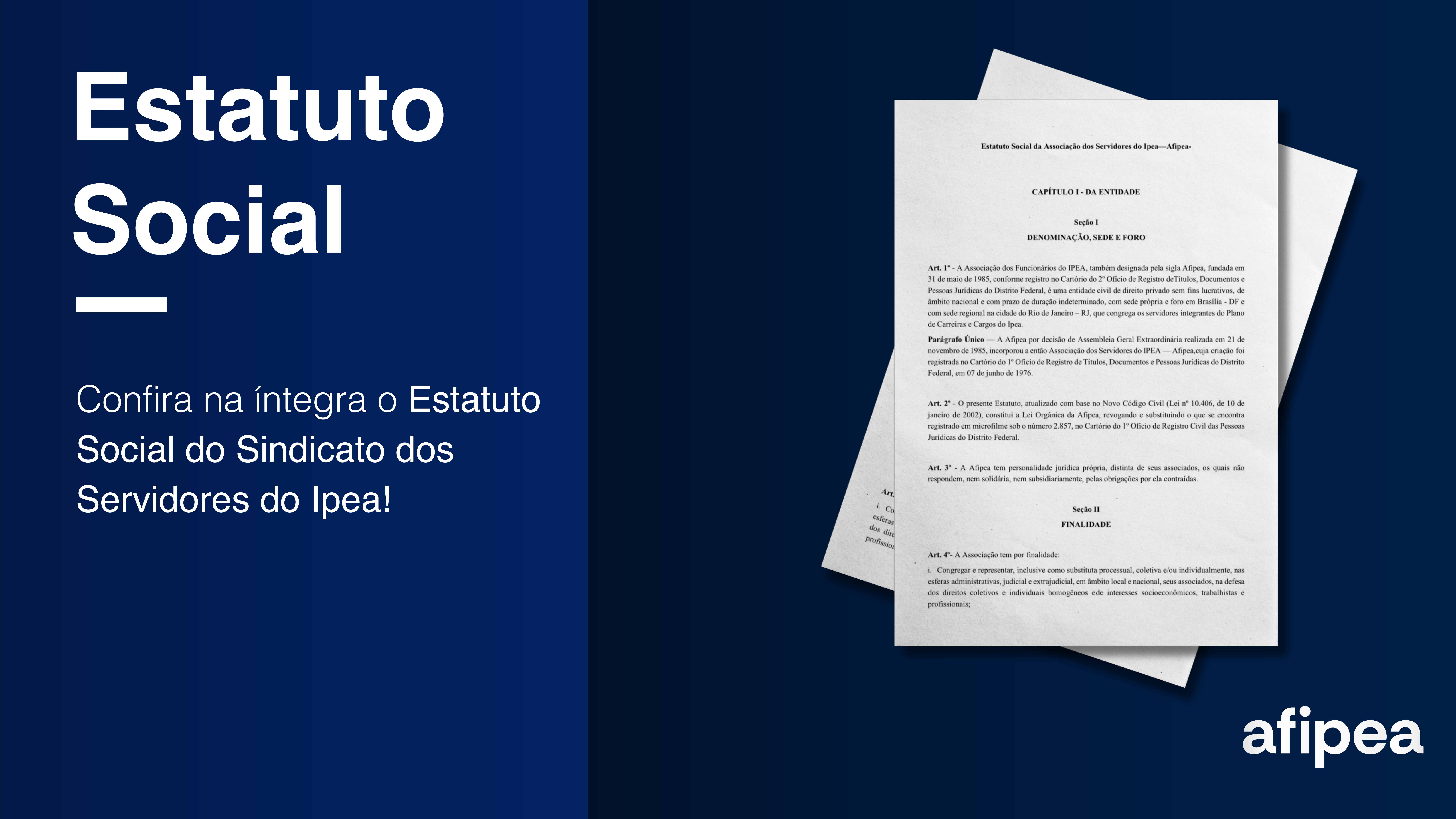 Confira o Estatuto Social da Afipea Sindical